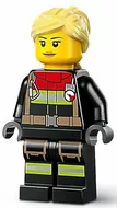 cty1731 - LEGO minifigura tűzoltónő, fekete ruhában