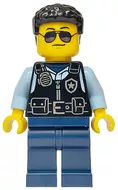 cty1751 - LEGO minifigura Rendőr férfi, napszemüvegben