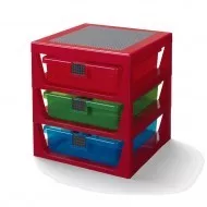 40950001 - LEGO 3 fiókos tároló állvány, piros