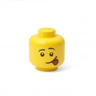 40331726 LEGO Tároló doboz Minifigura fej alakú, bolondos mintával, mini méretben
