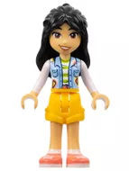 frnd583 - LEGO Friends Liann minifigura, világoskék mellényben