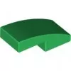 11477c6 - LEGO zöld kocka íves, 2 x 1 méretű, sima