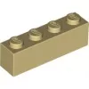 3010c2 - LEGO világos krémszínű (tan) kocka 1 x 4 méretű