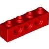 3701c5 - LEGO piros technic kocka 1 x 4 méretű