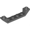 52501c85 - LEGO sötétszürke kocka 45° dupla inverz lejtő 6 x 1 méretű, 1 x 4 kivágással