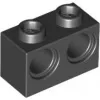 32000c11 - LEGO fekete technic kocka 1 x 2 méretű 2 lyukkal