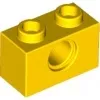 3700c3 - LEGO sárga technic kocka 1 x 2 méretű, lyukkal