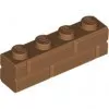 15533c150 - LEGO közepesen sötét bőrszínű (medium dark flesh) kocka 1 x 4 méretű téglafal mintával