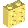 22885c103 - LEGO élénk világos sárga kocka 1 x 2 x 1 2/3 méretű oldalán 4 bütyökkel