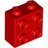 22885c5 - LEGO piros kocka 1 x 2 x 1 2/3 méretű oldalán 4 bütyökkel