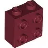 22885c59 - LEGO sötétpiros kocka 1 x 2 x 1 2/3 méretű oldalán 4 bütyökkel