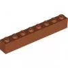 3008c68 - LEGO sötét narancssárga kocka 1 x 8 méretű