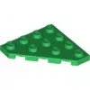30503c6 - LEGO zöld lap 4 x 4 méretű levágott sarokkal