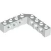 32555c1 - LEGO fehér technic kocka 5 x 5 méretű, jobb irányú 1 x 4, 1 x 4