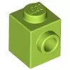 87087c34 - LEGO lime kocka 1 x 1 méretű oldalán 1 bütyökkel