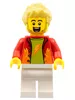 cty1325 - LEGO minifigura kaszkadőr bemondó, fehér nadrágban piros felsőben