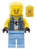 cty1453 - LEGO Stuntz néző minifigura nő világoskék mellényben