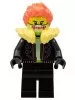 cty1457 - LEGO Stuntz sofőr minifigura fekete ruhában, szőrmegallérral