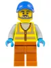 cty1521 - LEGO minifigura kukás, láthatósági mellényben