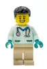 cty1533 - LEGO minifigura állatorvos világos aqua felsőben