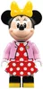 dis089 - LEGO Minnie Egér minifigura, rózsaszín kabát, piros ruha, sárga masni