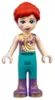 frnd462 - LEGO Friends Mia minifigura, sötétlila és arany felsőben, sötét türkiz nadrágban